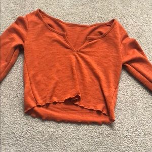 Romwe Lettuce Cut Crop Top